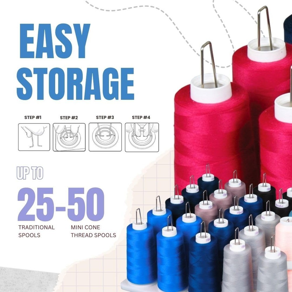 6901AB Cone Thread Tray, Sewing & Embroidery Serger Cone Thread Spool Assortm...