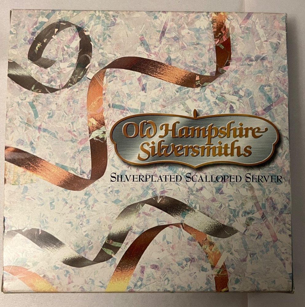 Old Hampshire Silversmiths Silverplated Scalloped Server New In Box-Open For Pic