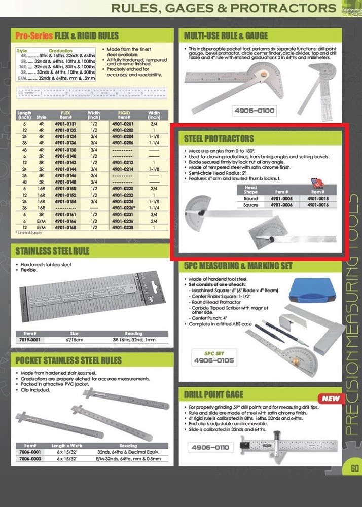 ROUND HEAD LOCKING TYPE PROTRACTOR (4901-0005)