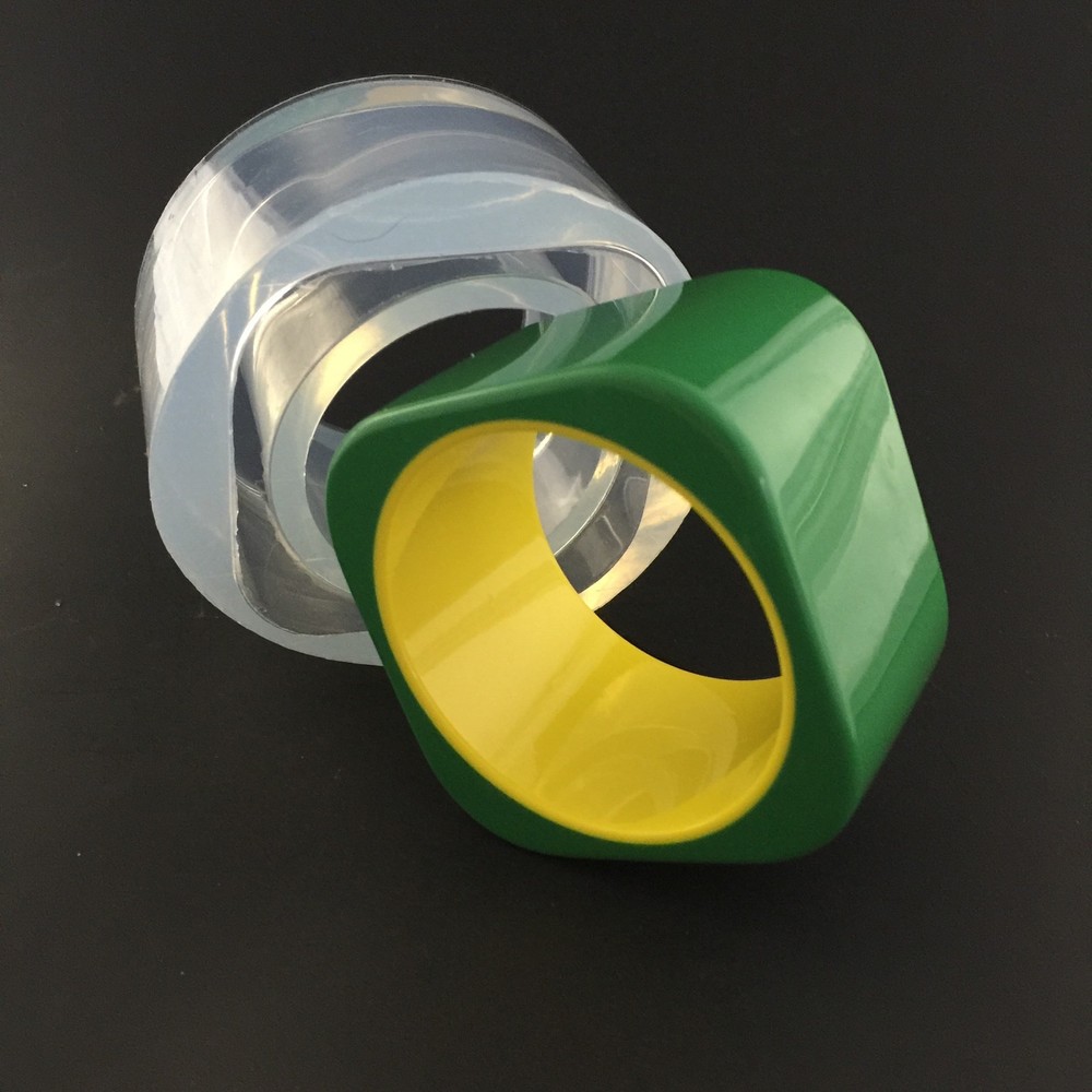 BANGLE CLEAR SILICONE MOLD (MB122) WIDE SQUARE BANGLE BRACELET MOLD