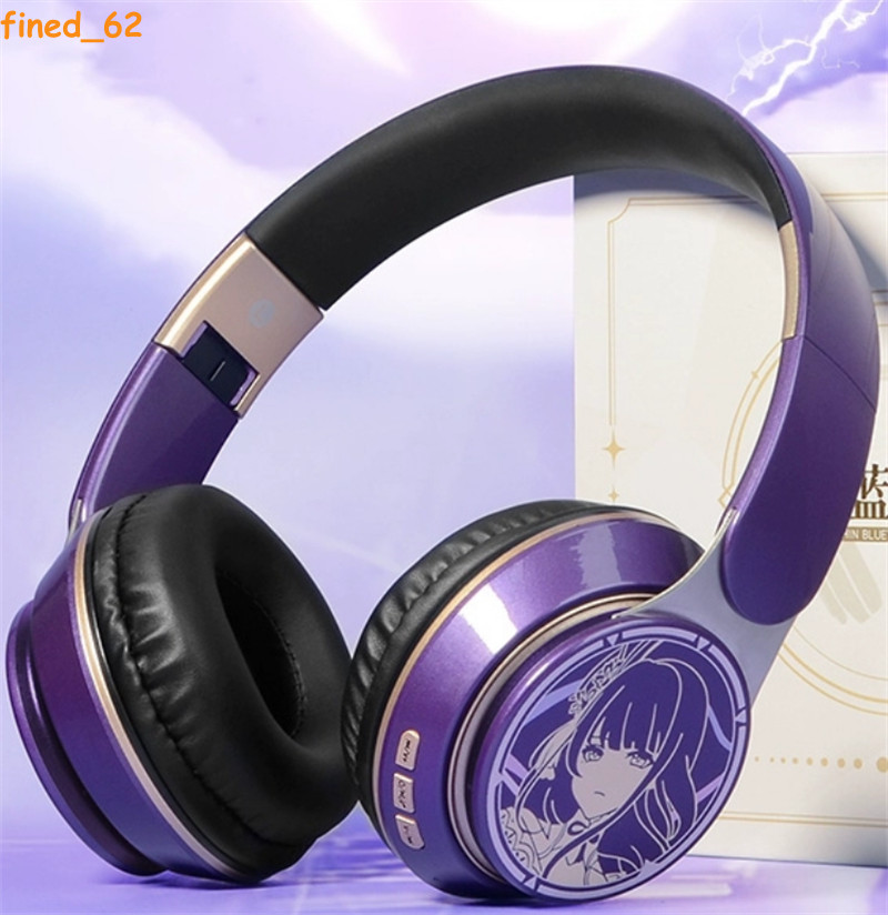 Genshin Impact Raiden Shogun Wireless Bluetooth Headset Foldable Headphones Gift