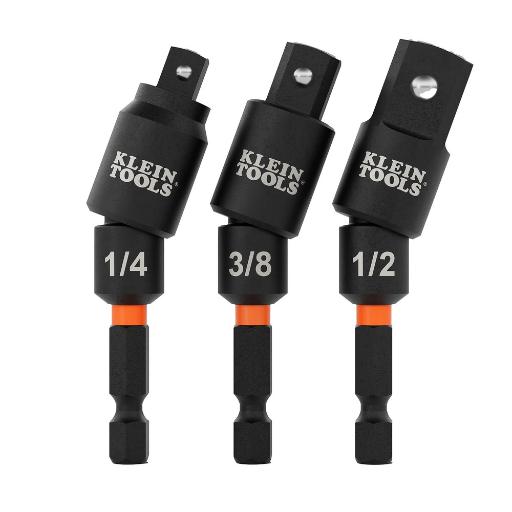 Klein Tools 65813SW Swivel Impact Driver Socket Adapter Set, 3 Pc.