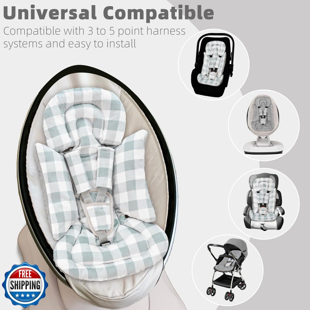 DAYEEBALL Infant Insert, Reversible, Soft, Grey Checkered