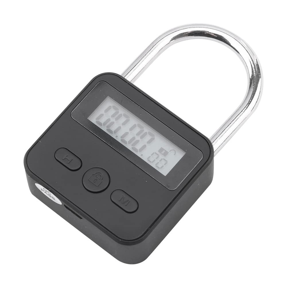 Metal Timer Lock - 99 Hours Max Timing, USB Rechargeable Timer Padlock with L...