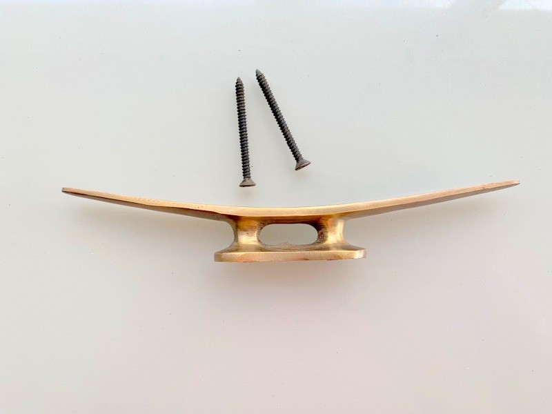 solid brass large Hand Cast 8" inch Cleat Tie Down Rope Solid Heavy Hook boat