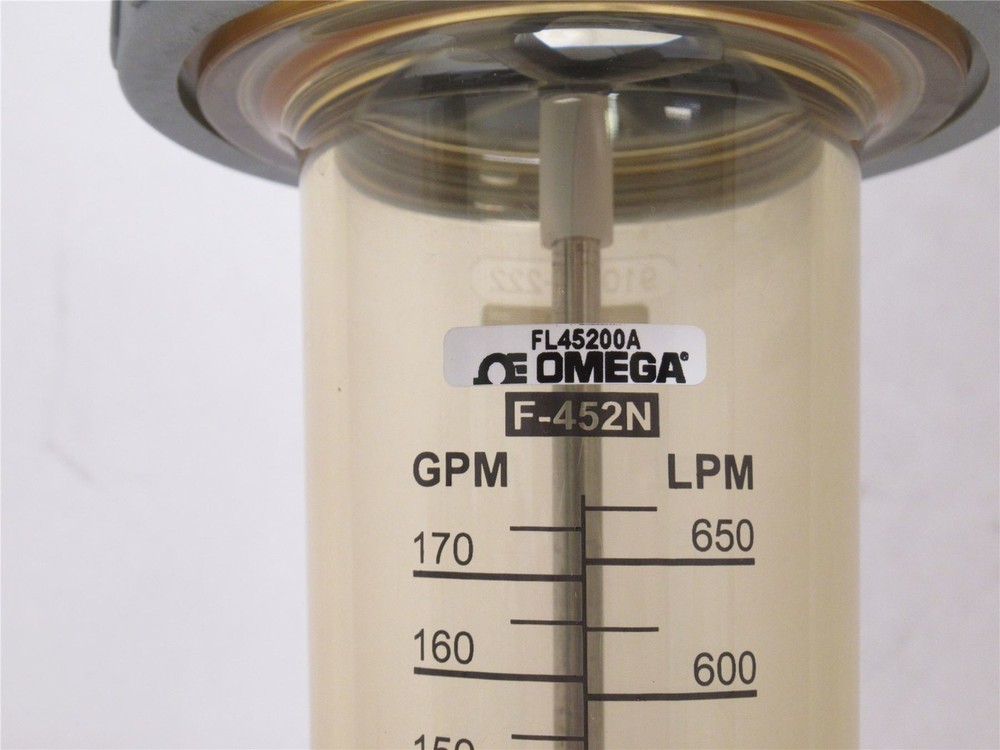 227617 New-No Box; Omega FL45206A InLine Variable Area Flow Meter; High Cap