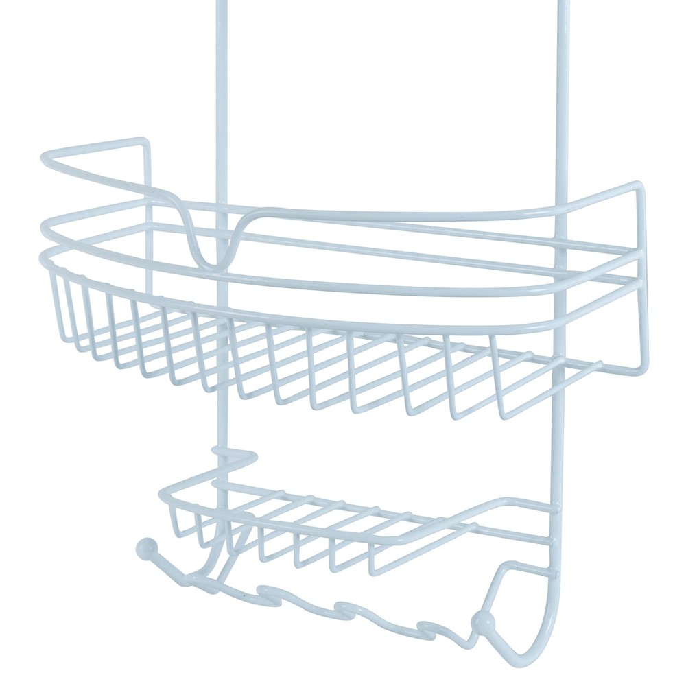 Bath Bliss Shower Caddy, 2 Large Baskets, Soap Dish, 6 Hooks, Rust Resistant