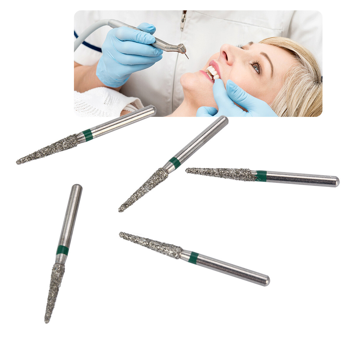 100 Types AZDENT Dental FG Diamond Burs For High Speed Handpiece Friction Grip