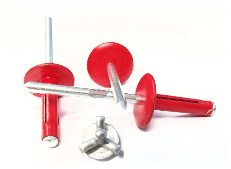 Red 3/16" Large Head Tri-Fold Exploding Aluminum Mandrel Pop Rivets 100 pack