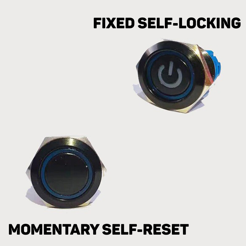 Metal Black Push Button Switch LED Momentary Latching Pc Boat Car Light Switch