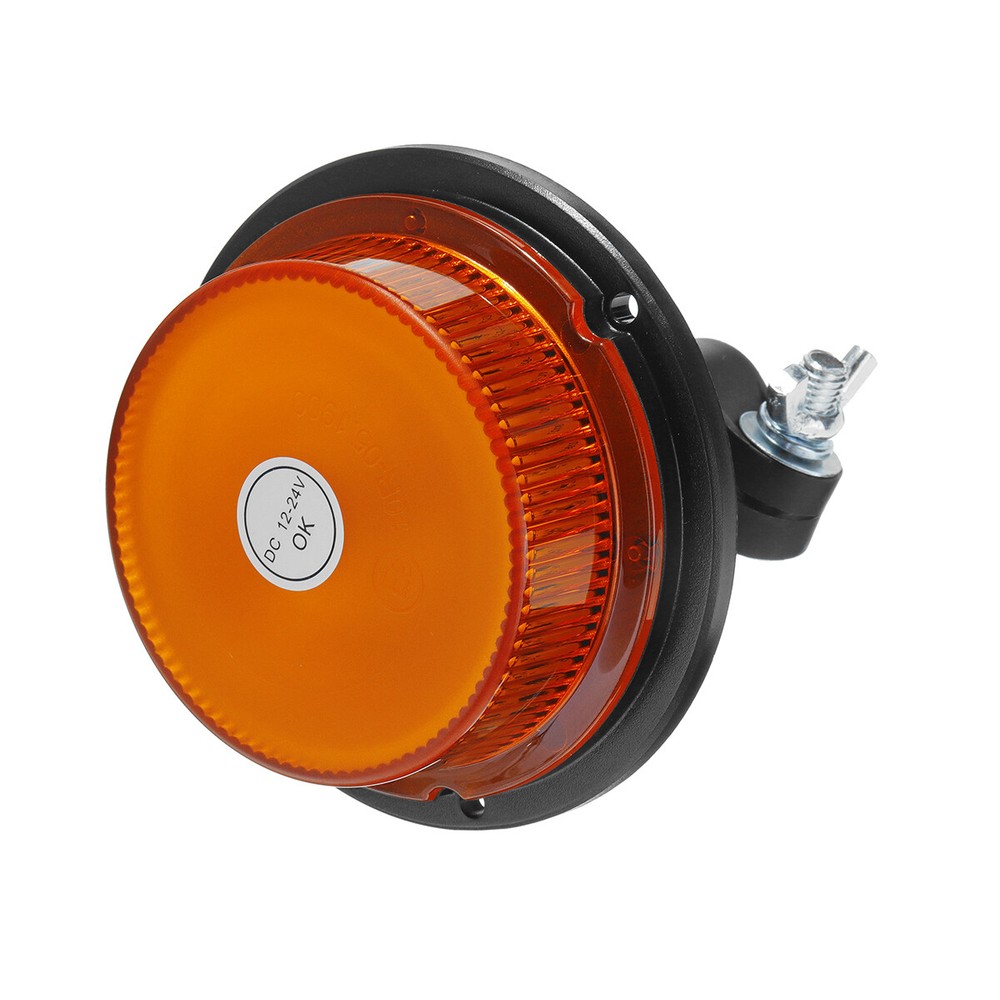 Rotating 18 LED Flashing Beacon Flexi DIN Pole Mount Tractor Warning Light Amber