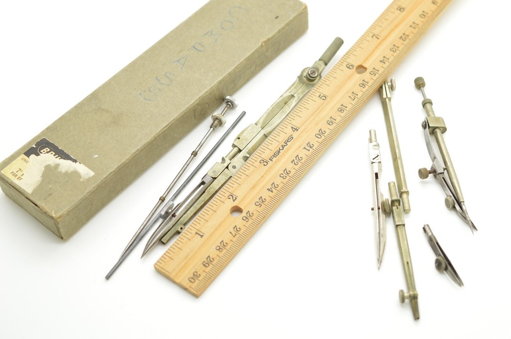 Vintage Keuffel & Esser K&E Germany Drawing Instruments Drafting Set w/ Extras
