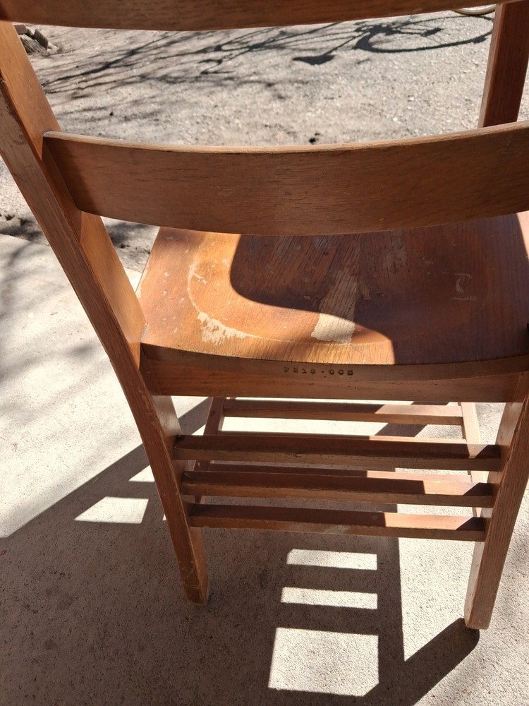 Vtg Solid Wood School Desk