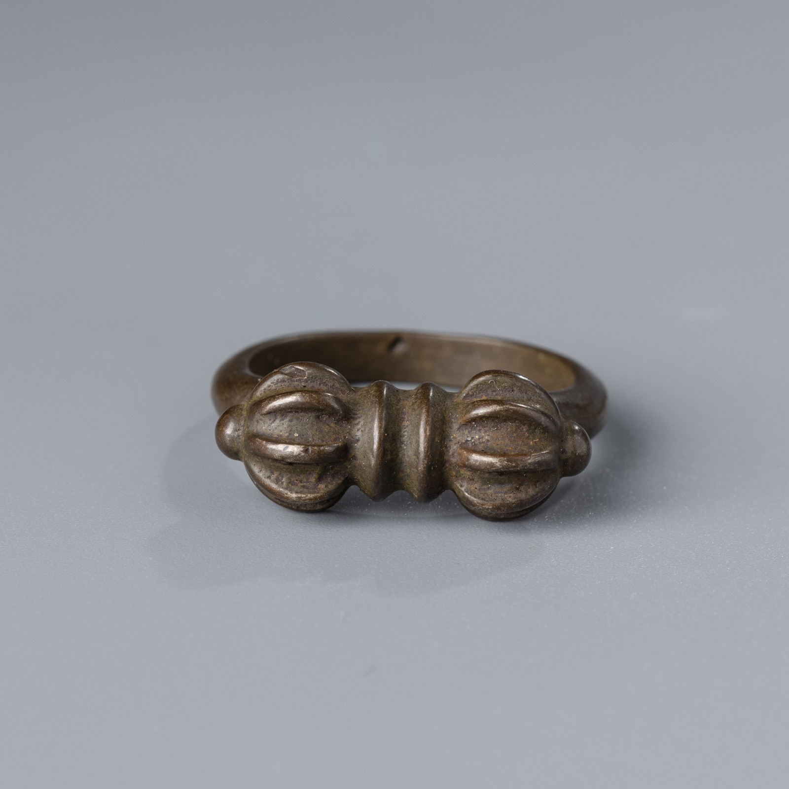 Antique Tibetan Bronze Vajra Dorje Amulet Ring