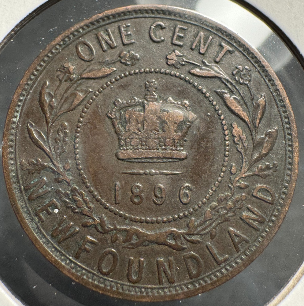 1896 1 ONE CENT NEWFOUNDLAND LOW MINTAGE!