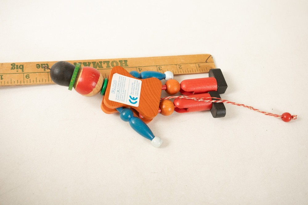 Famo Pull String Jumping Jack Clown (A3L/JSF6) Dancing Painted Wood Austria