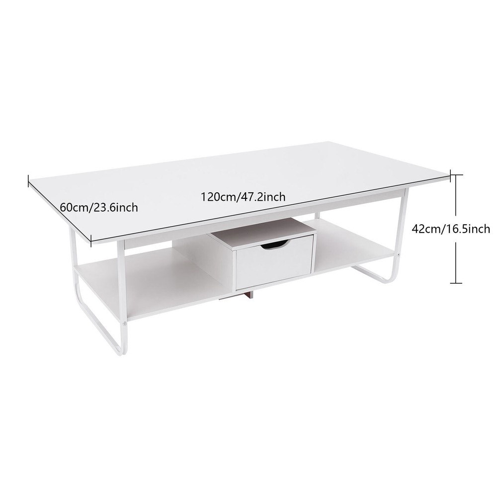 Modern Coffee Table Rectangular Coffee Table Living Room Tea Table 120*60*42cm