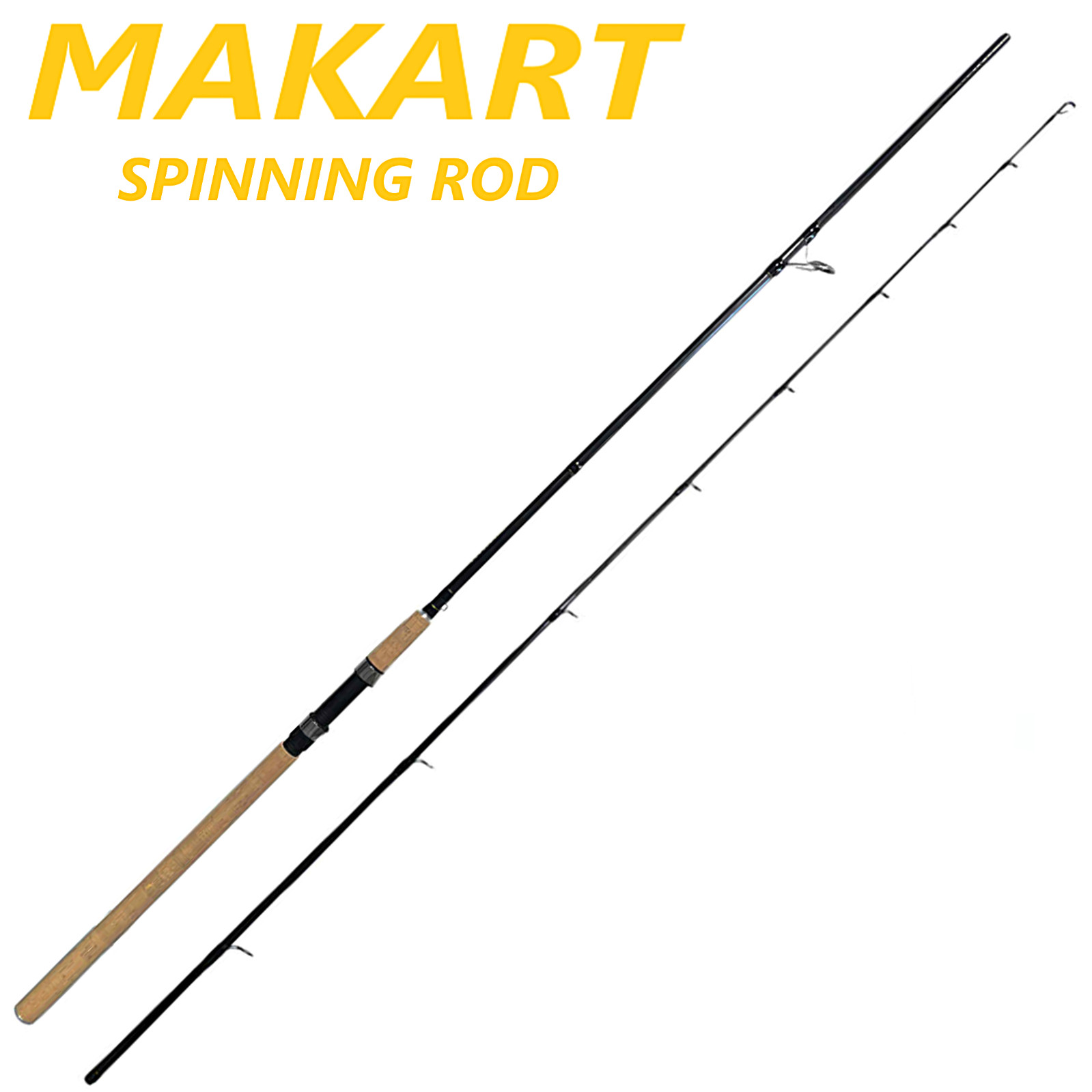 9ft Fishing Rod Spinning Pole Carbon Fiber Reel Combo line Heavy Fast 2 section