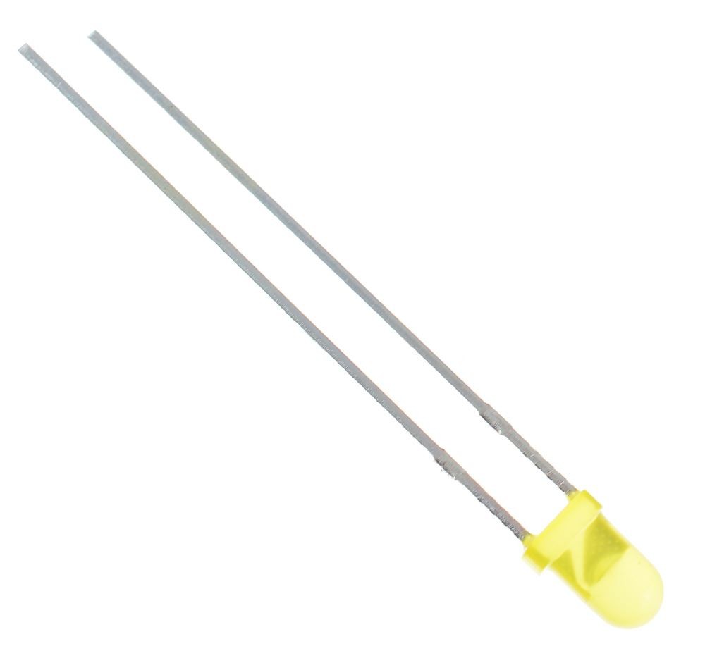 25 x Yellow 3mm LED Diffused 250mcd 40°