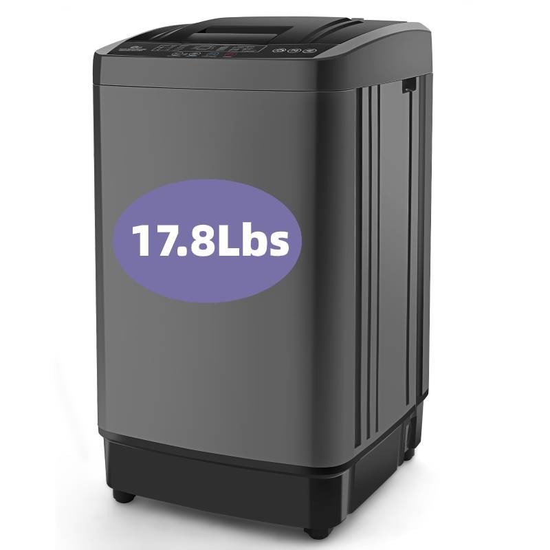 Portable Full Automatic Washing Machine 17.8lbs 10 Programs Built-in Drain Pump