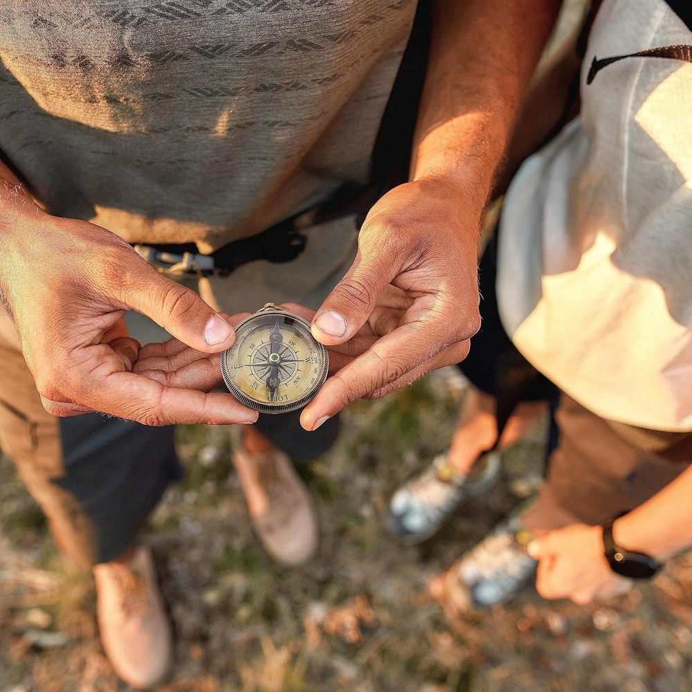 Brass Compass Gift with Display Box - Engraved Scripture Prayer Compass Relig...