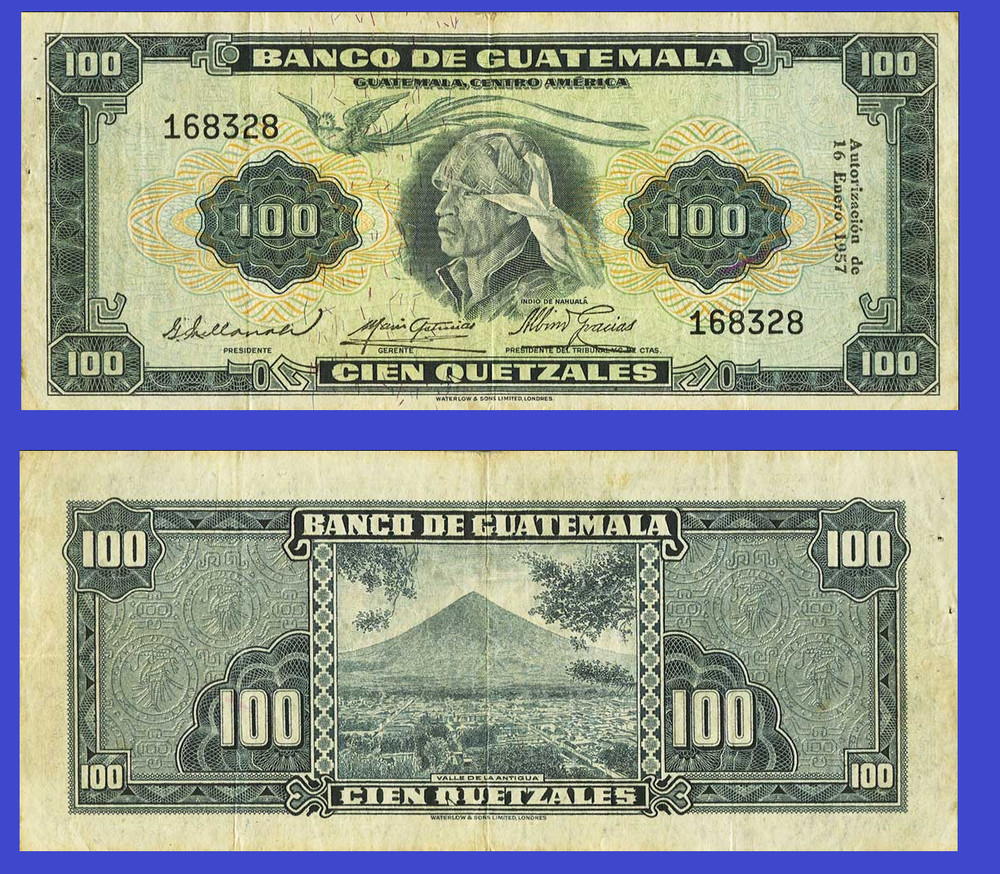Guatemala 100  quetzales 1957 - Copy