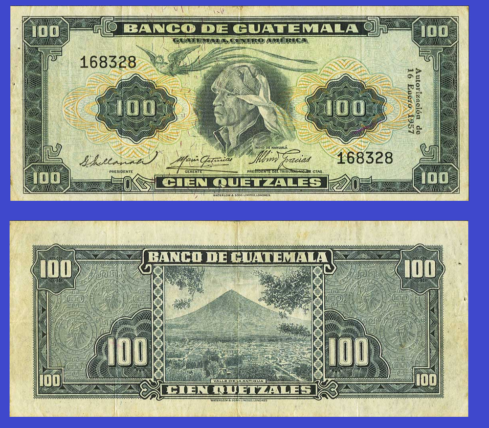 Guatemala 100 quetzales 1957 - Copy