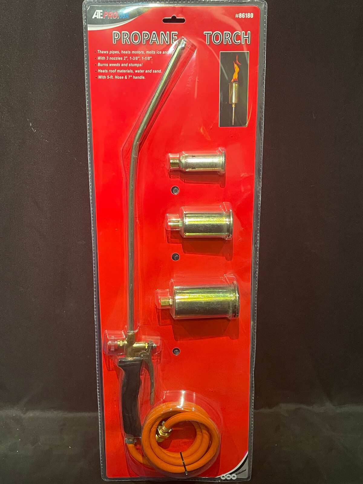 Propane Wand Torch Driveway & Sidewalk Ice Melting Weed Burner Roofing 3 Heads