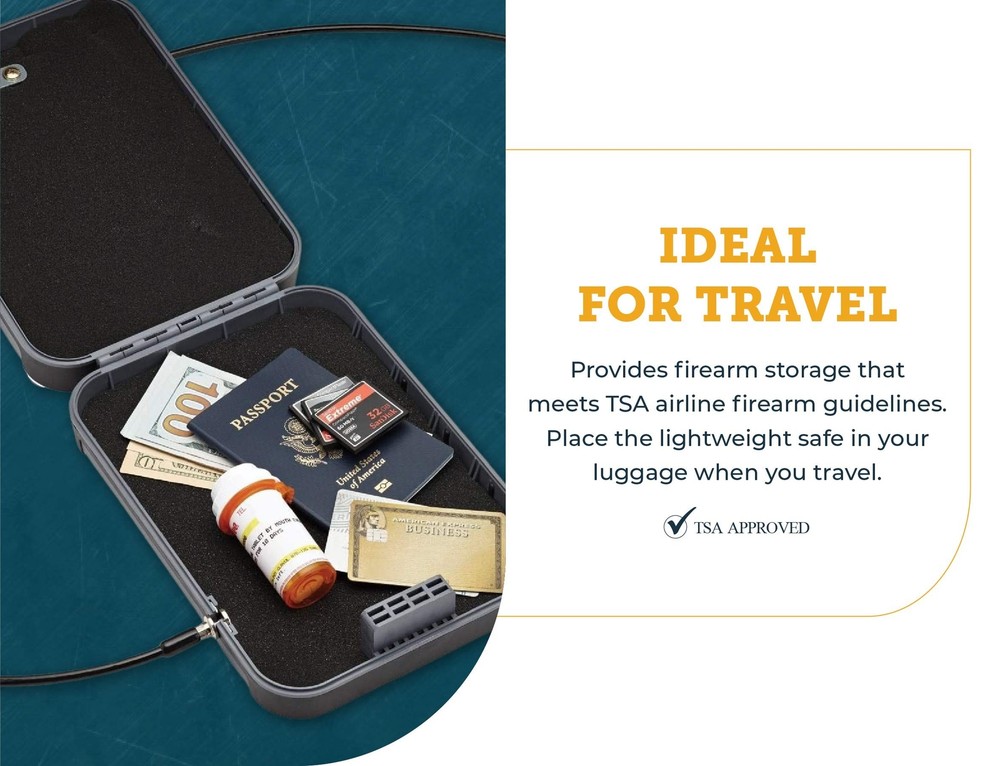SnapSafe Treklite Gun Safe Lock Box with TSA Combination Lock