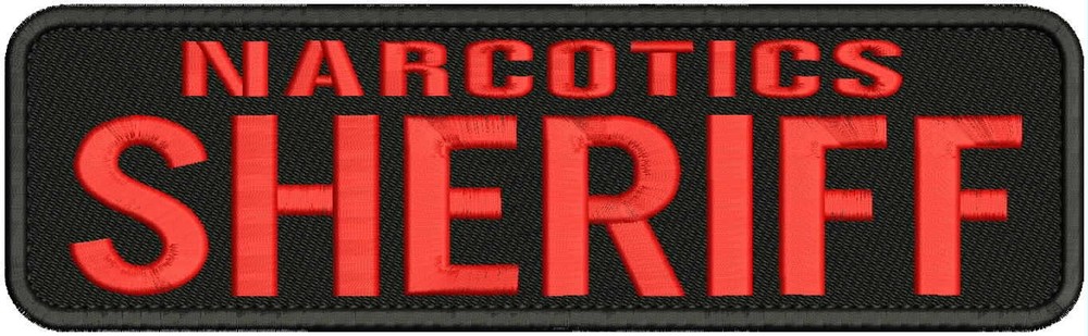 Narcotics Sheriff Embroidery Patch 3x11 hook on back red letters