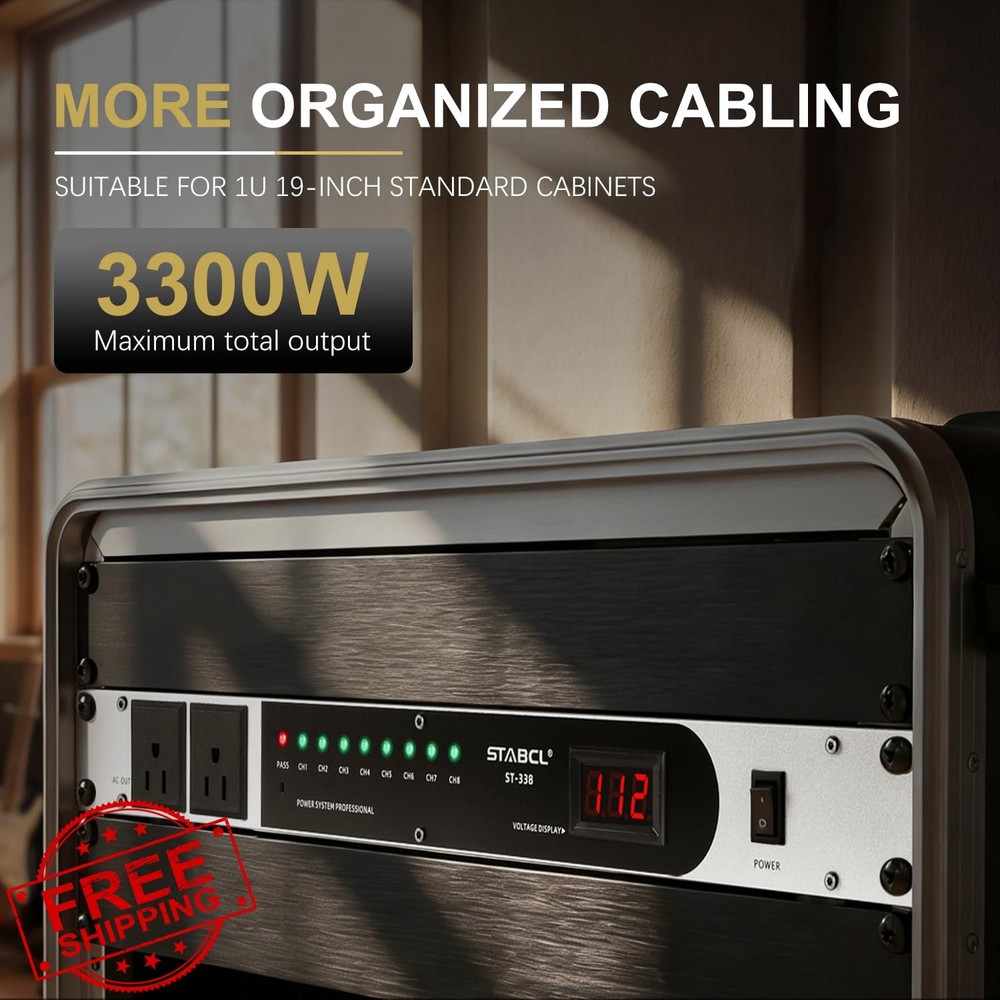 Power Conditioner Sequencer 3300W Rack Mount Audio Surge Protector