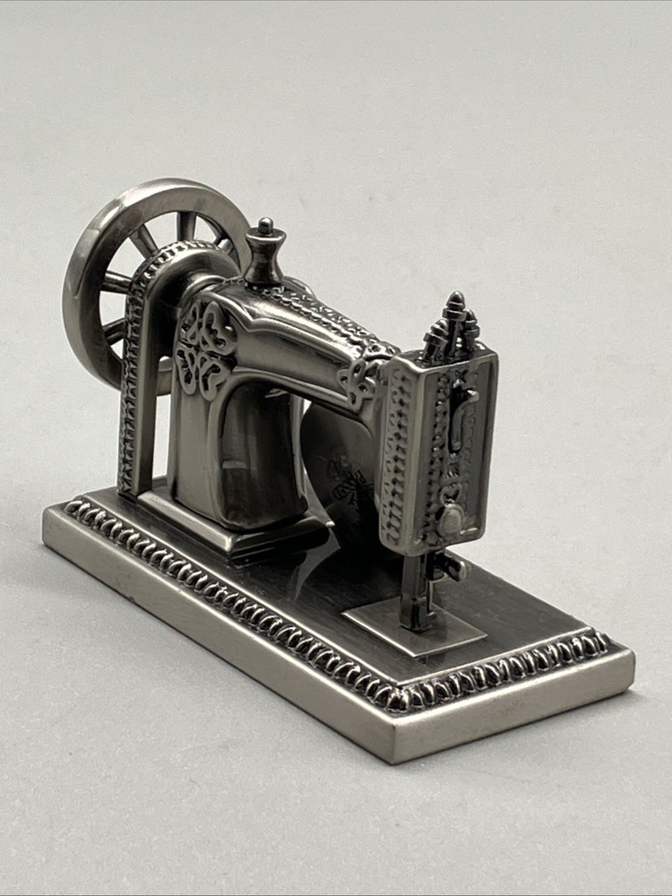 Timex Miniature Sewing Machine Quartz Clock Pewter