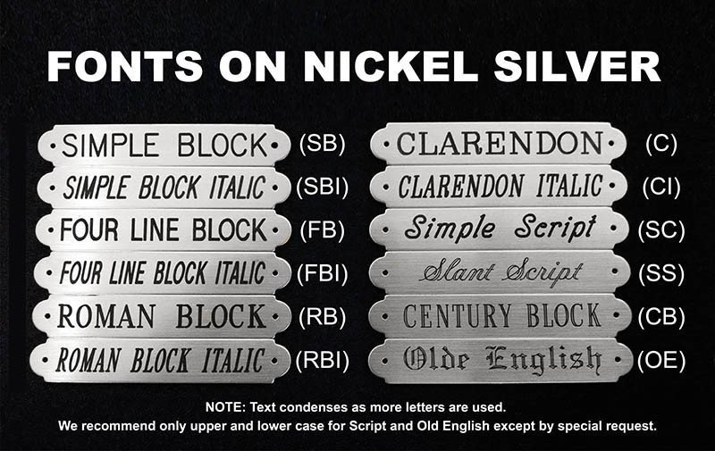HALTER PLATE SMALL or LARGE SADDLE 3" x 1/2" SOLID NICKEL SILVER ENGRAVED