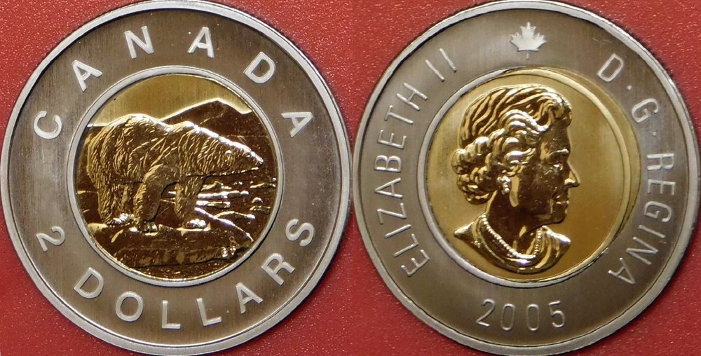 Specimen 2005 Canada 2 Dollars From Mint's Set
