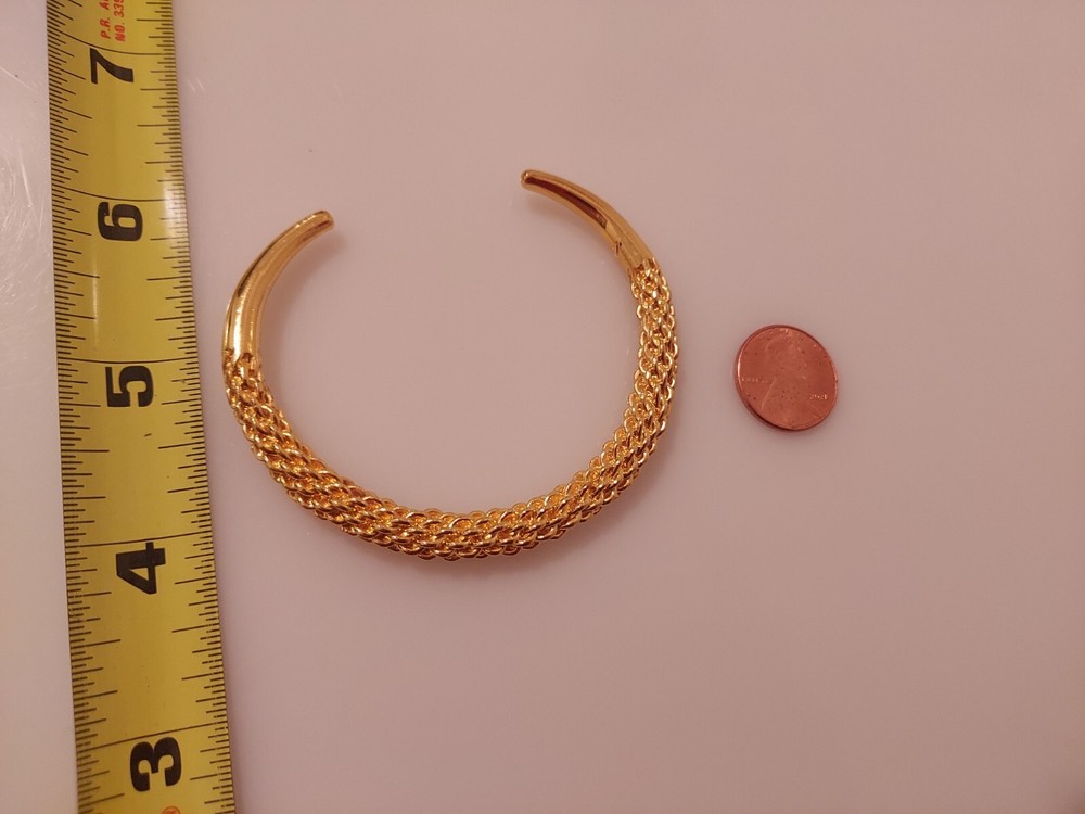 deep yellow cuff bracelet woven design