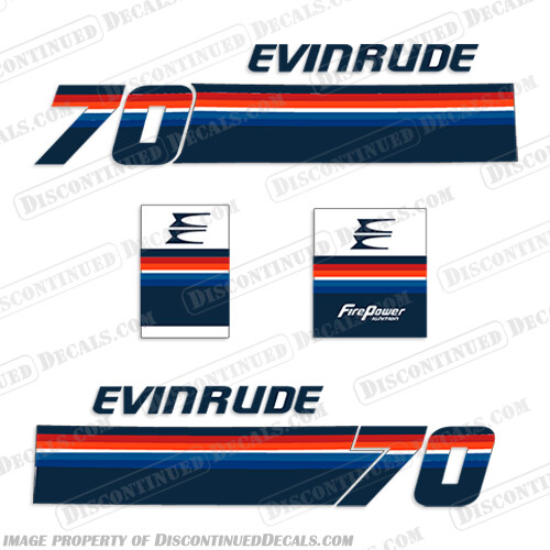 Fits Evinrude 1978 70hp Decal Kit