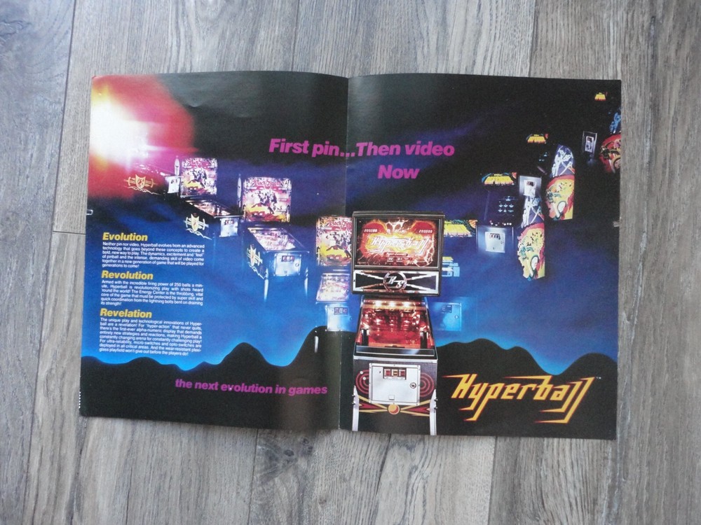 Hyperball Pinball Machine Flyer Williams Original