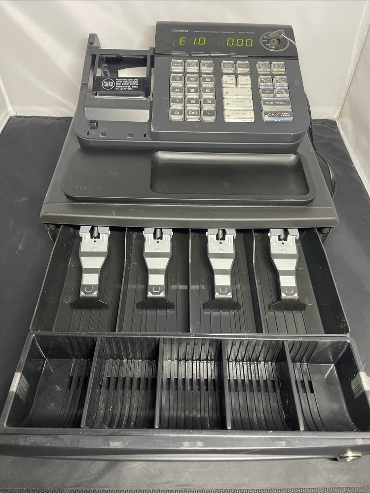 Casio PCR-T280 Electronic Cash Register Working (Missing Part Read)