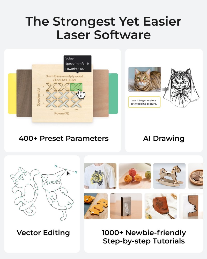 xTool S1 20W Laser Engraver, 600mm/s Speed Laser Engraving Machine, Basic Bundle