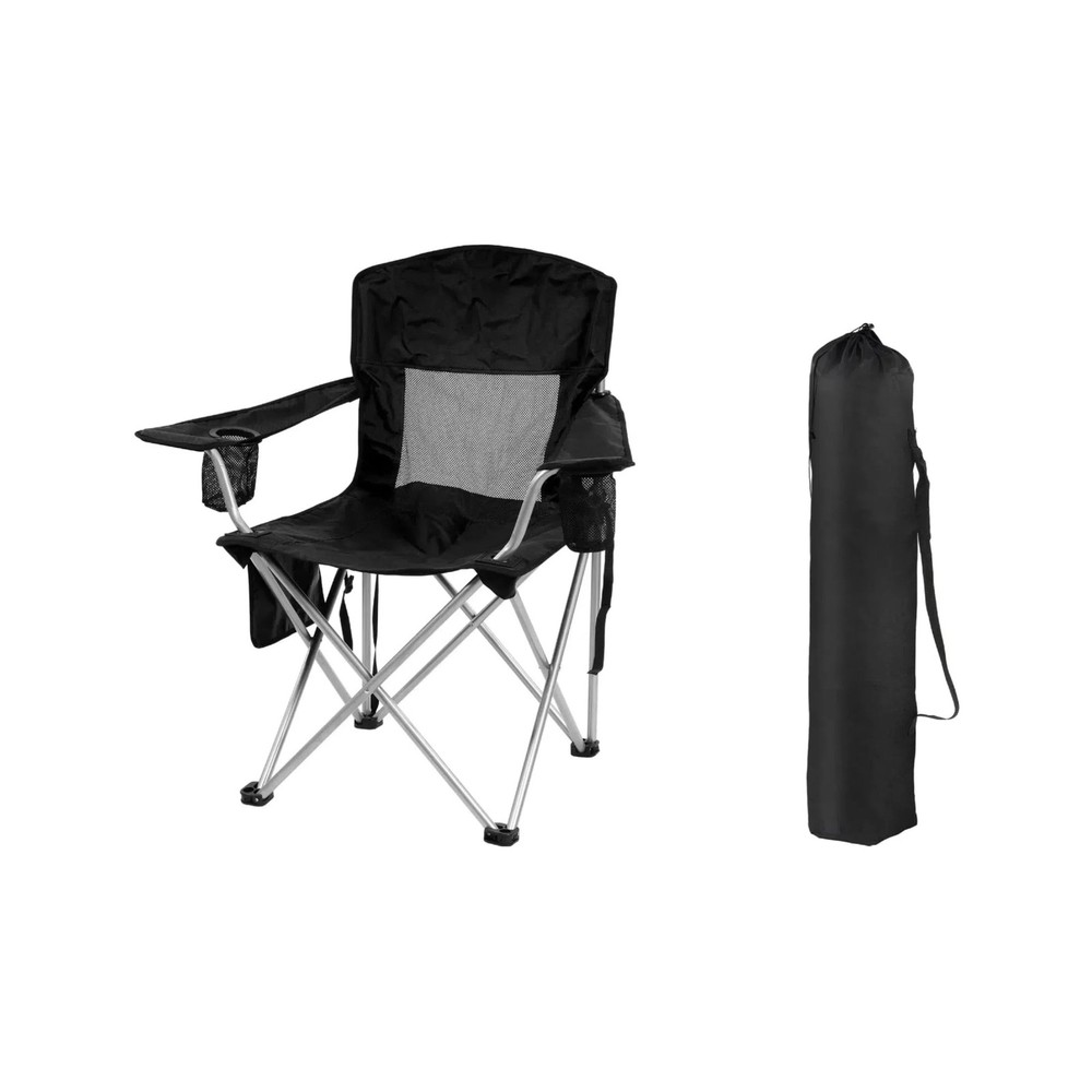 GIANNA Foldable Camp Chairs, Carrying Bag, Black