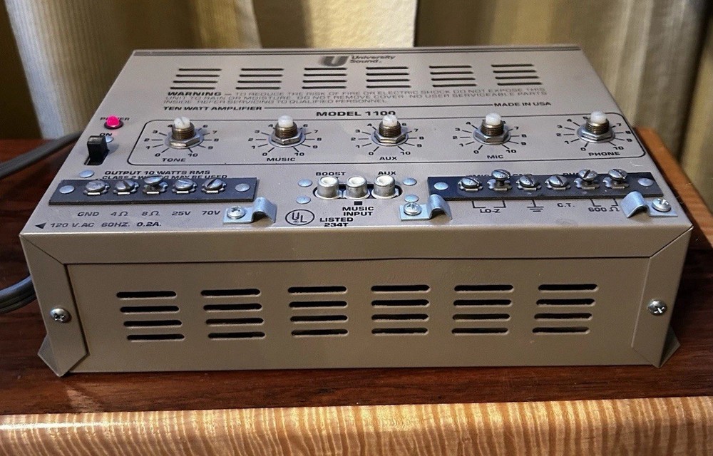 University Sound Model 1100 Wall-Mount Paging Amplifier Control Panel W/ Box