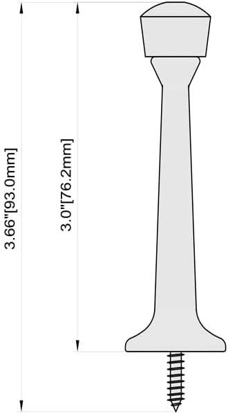 2 Pack 3 Heavy Duty Solid Rigid Door Stops, Matte Black, Plastic Tips, Wall