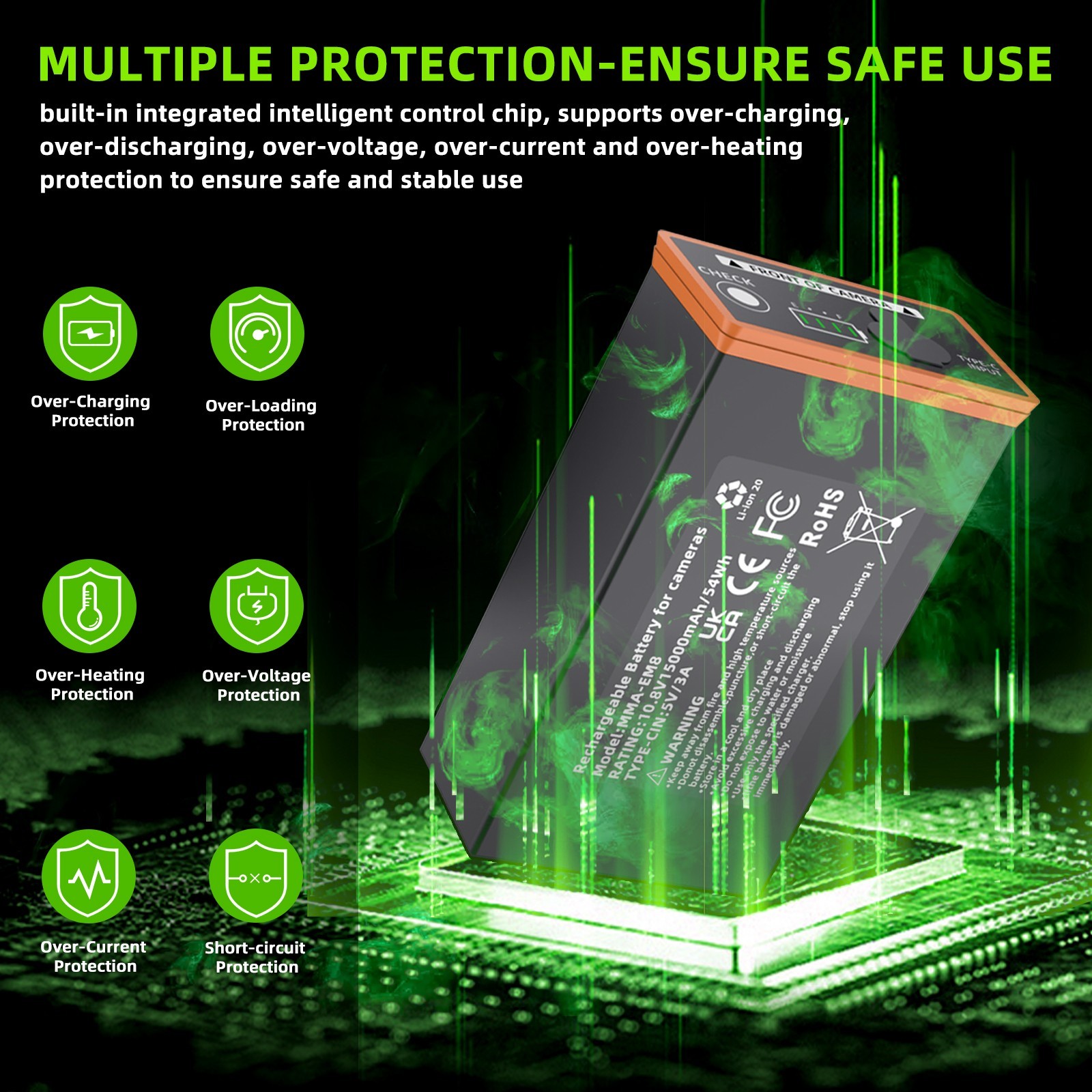 4 Packs Moultrie Power Mag MMA-EM8 5000Ah Battery For Edge Cellular Trai Camera