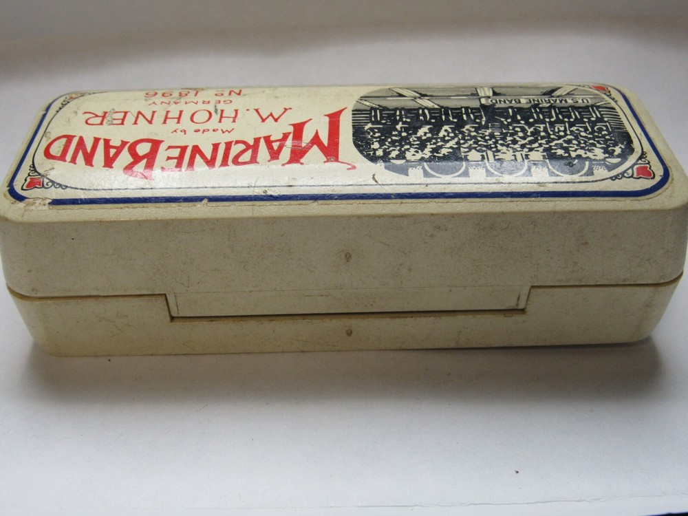 Vintage M. HOHNER Marine Band Harmonica #1896 w/box Note C B2