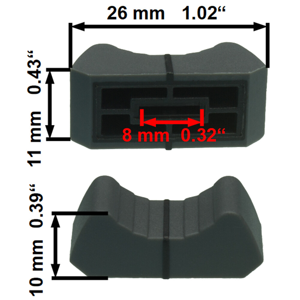 Sifam 6x FADER KNOBs CAP GREY fit 8mm slide potentiometer replacement pot
