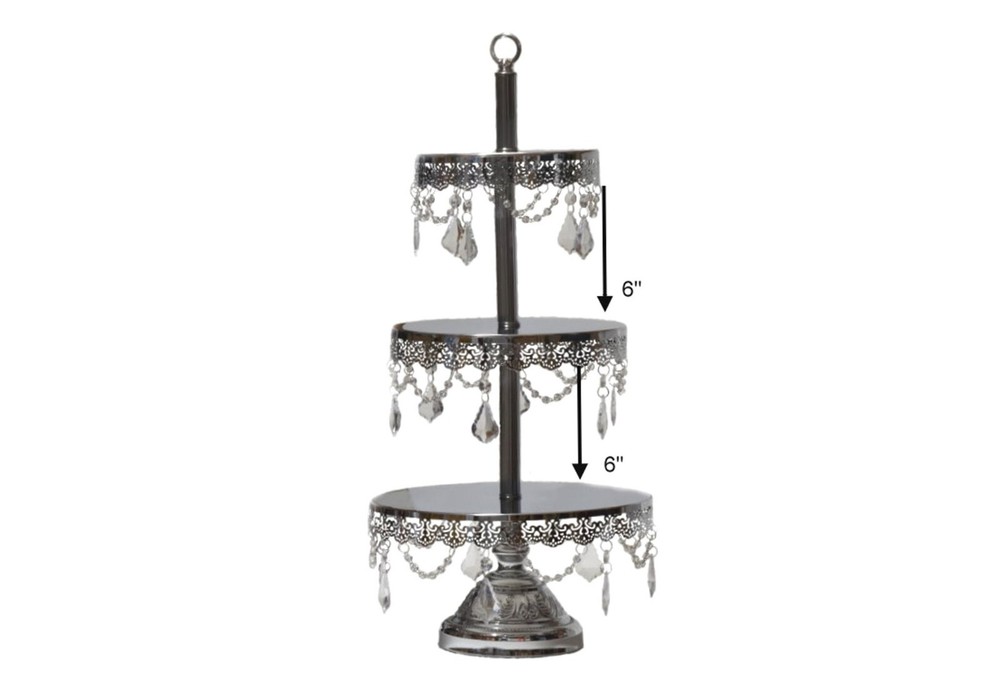 3 tier cupcake stand crystal drops