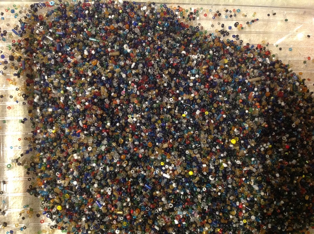 20. LBS. MULTI COLORED TINY PLASTIC BEADS 4 CRAFTING. CAN BE FISH TANK BEDDING.