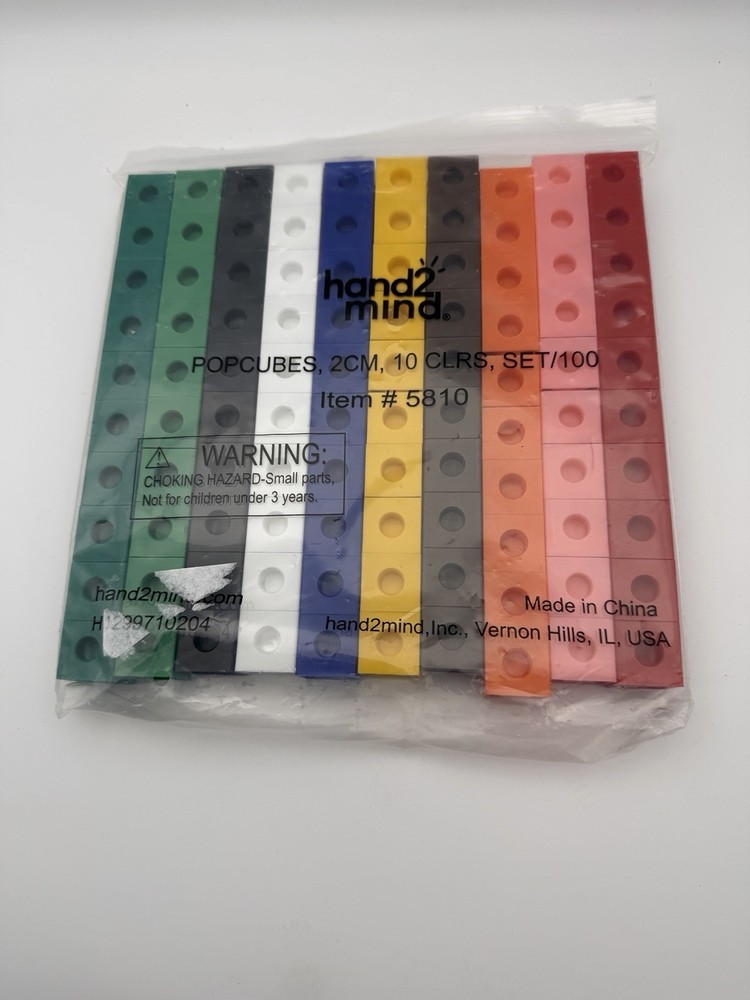100 Educational hand2mind Snap Cubes Linking Plastic Color Math Manipulative
