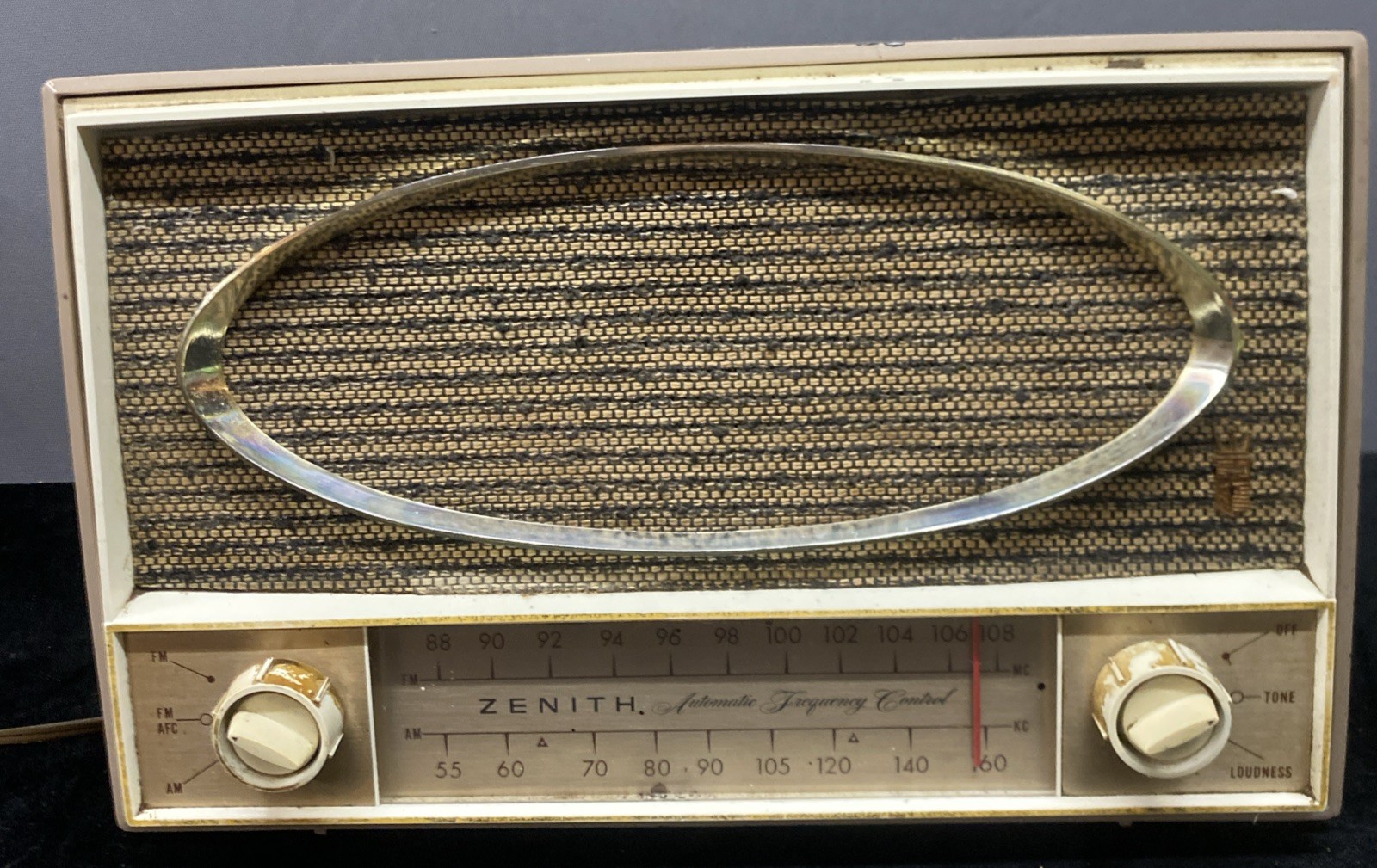 ZENITH AUTOMATIC FREQUENCY CONTROL GREEN TUBE RADIO (TESTED) Works VINTAGE 1950s