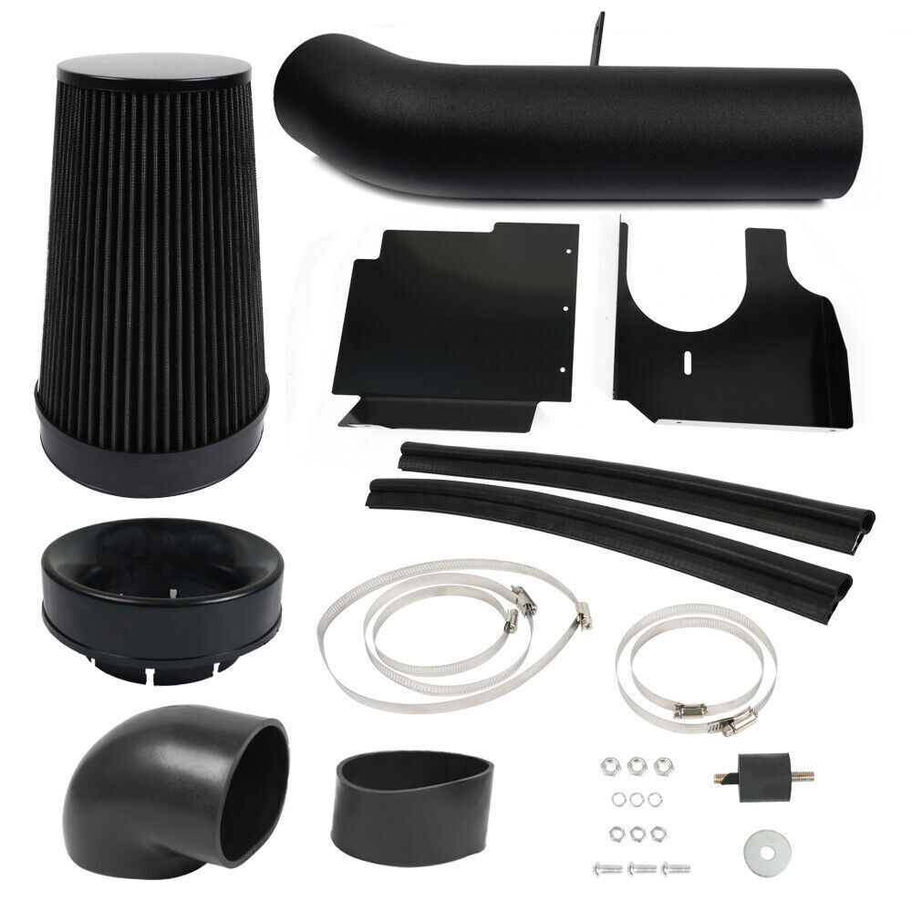 4" Black Cold Air Intake+Heat Shield Kit For 99-06 GMC/Chevy V8 4.8L/5.3L/6.0L